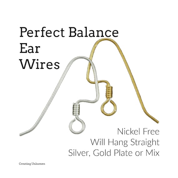 Ear Wires 8 Pairs Economical Perfect Balance with Coils in Gold Plate or Silver Plate