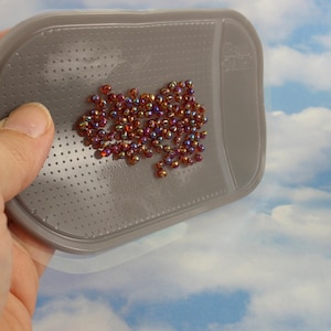 Sticky Bead Mat - Small and Handy For Working with Jump Rings, Beads or Findings - Perfect for Travel - Bead Sample Included