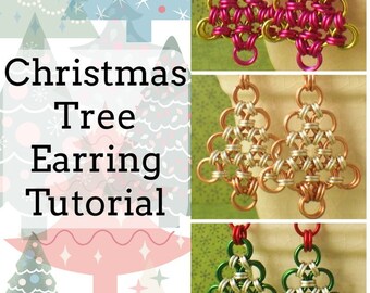 Tutoriel en cotte de mailles - Boucles d'oreilles sapin de Noël - Assez simple pour un débutant - Du plaisir pour tout le monde