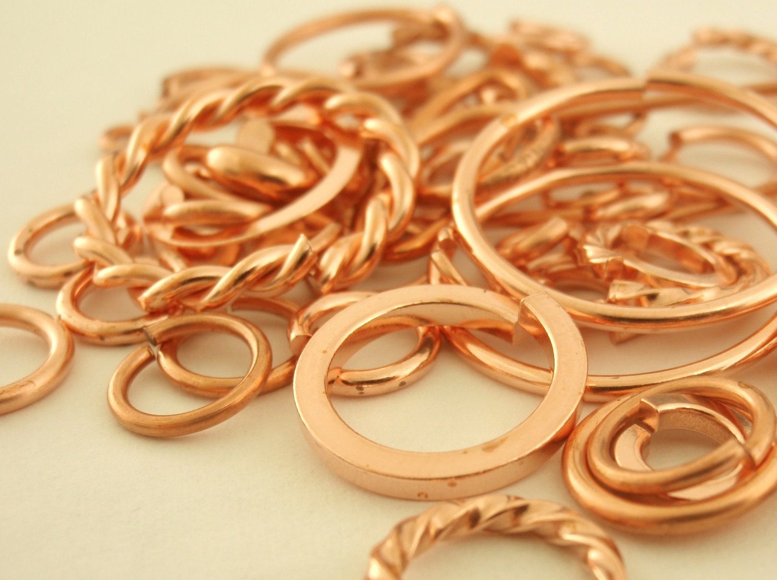 Deluxe Sample Pack 100 Solid Copper Jump Rings Fancy Square Etsy