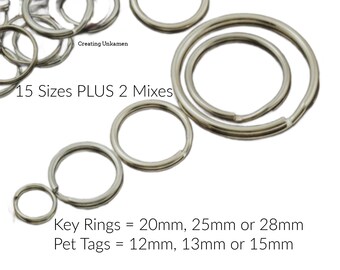 Stainless Steel Split Rings You Pick Size 5mm, 6mm, 6.5mm, 7mm