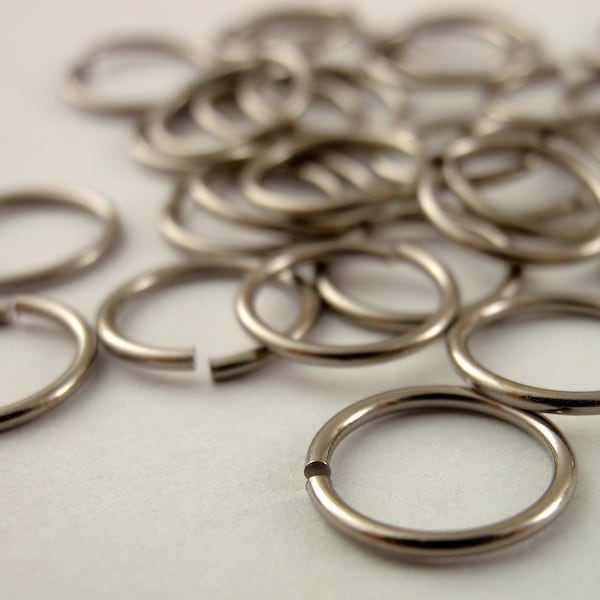 100 Hypoallergenic Solid Titanium Jump Rings in 12, 14, 16,  18, 20 or 22 Gauge, You Pick the Size