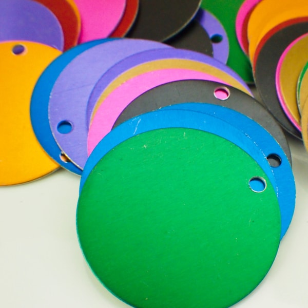 15 Round Aluminum Stamping Blanks, Discs, Tags - 38mm - You Pick Color - Economical, Lightweight - 100% Guarantee