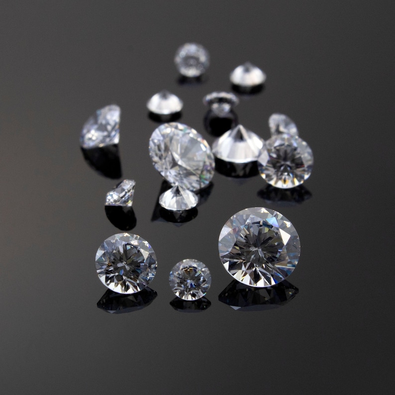 Cubic Zirconia - Loose Round Faceted CZ Stones - Great Alternative for Diamonds in 1mm, 2mm, 3mm, 4mm, 5mm, 6mm, 7mm, 8mm, 9mm, 10mm, 12mm image 5