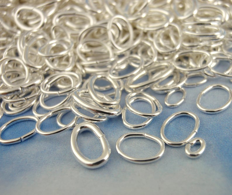 100 Silver Plated Oval Jump Rings Best Commercially Made 24, 22, 20, 18 or 16 gauge or a Mix You Pick Diameter 100% Guarantee image 9