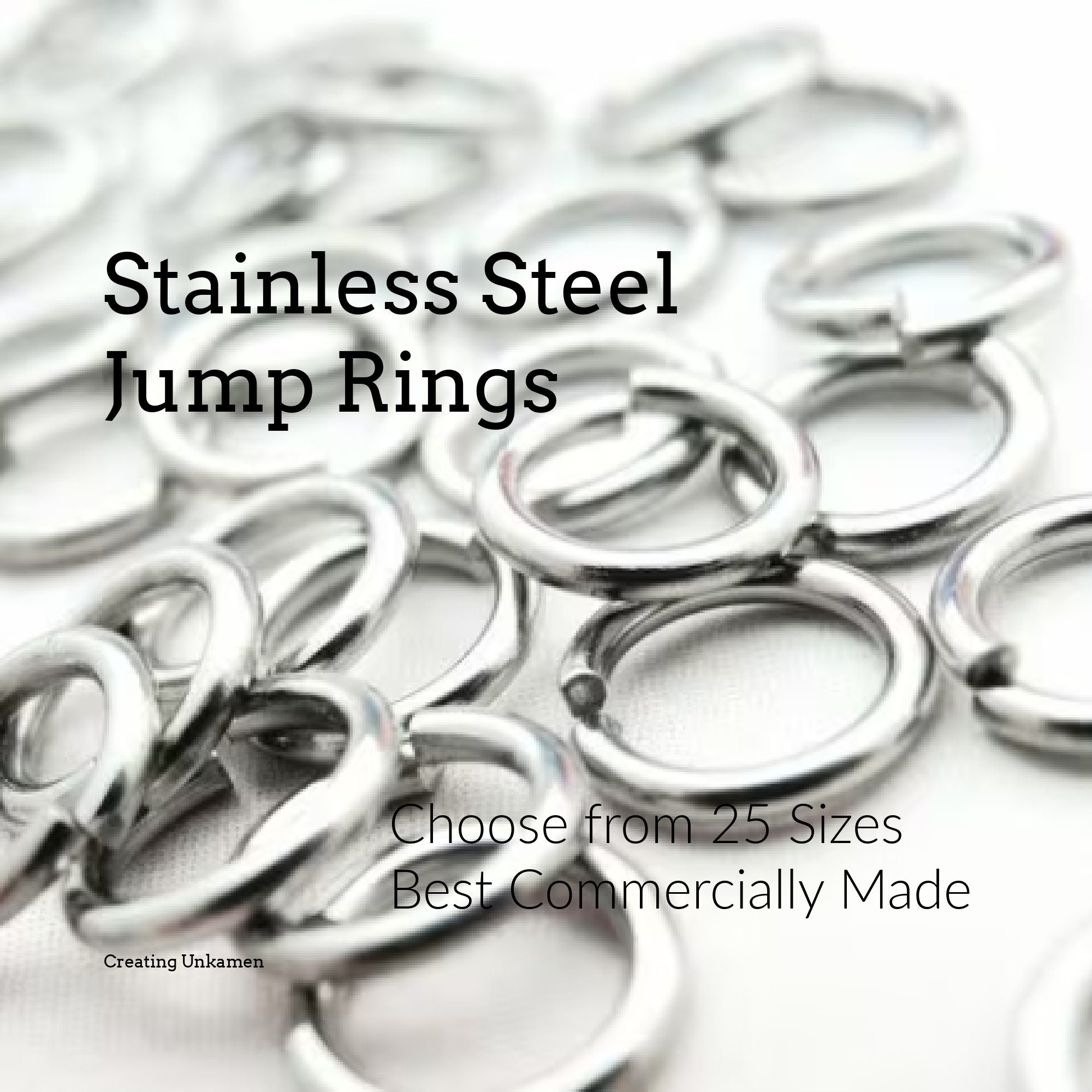 Stainless Steel Jump Rings 22, 20, 19, and 18 Gauge You Pick the