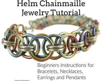 Chainmaille Jewelry Tutorial -  Basic Beginners Helm Weave Instructions for Necklace, Earrings and Bracelets