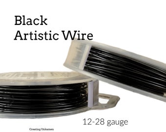 Alambre artístico negro - Color permanente - Usted elige calibre 12, 14, 16, 18, 20, 22, 24, 26, 28 - 100% de garantía