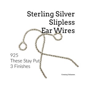 2 pairs Fancy Slipless Sterling Silver Ear Wires  100% Guarantee