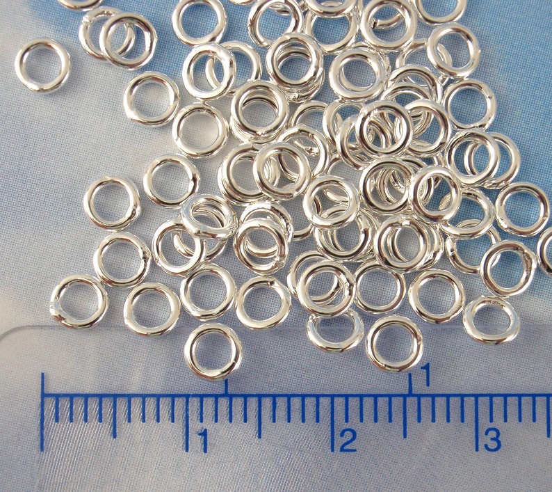 100 Soldered Closed Silver Plated Jump Rings Best Commercially Made 20 gauge 4mm, 6mm, 8mm, 10mm, 18 gauge 6mm, 8mm, 10mm OD image 5