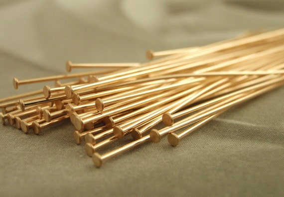 50 Solid Bronze Stunning Flat Head Pins in 21 or 23 gauge - Raw or Oxidized - Made in the USA