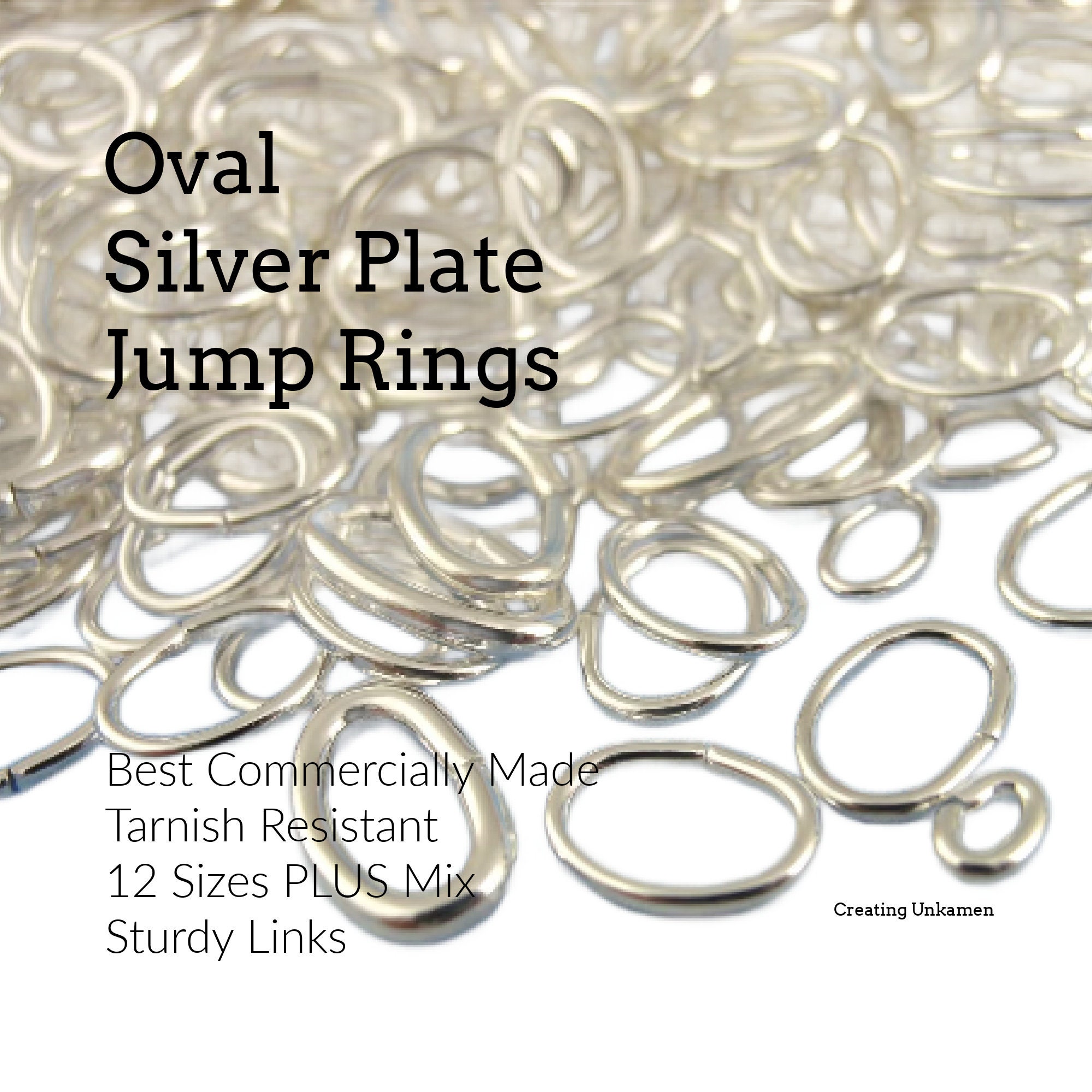 8mm Silver Plated 16 AWG Twisted Wire Jump Rings