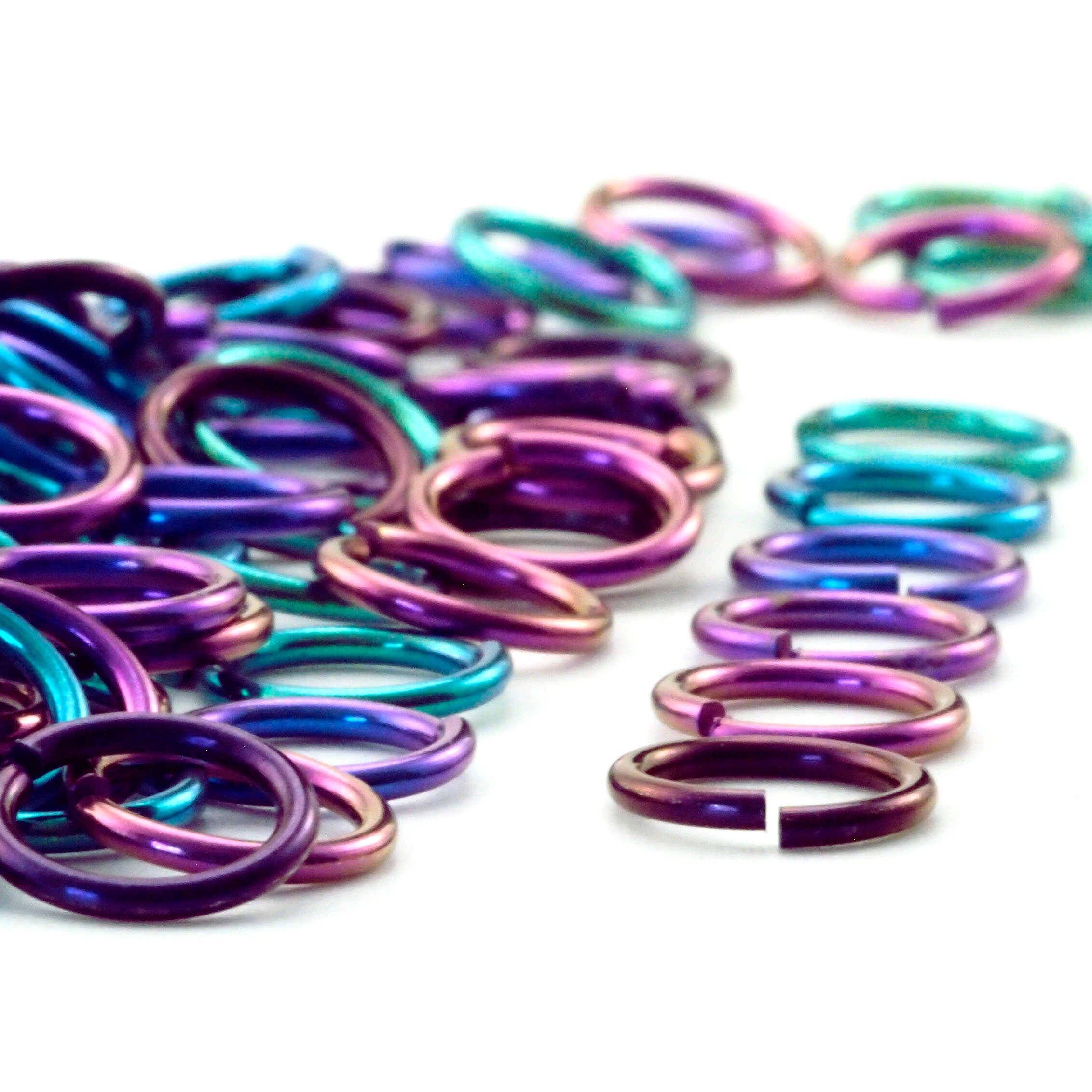 100 Glossy Black Anodized Niobium Jump Rings in Your Pick of