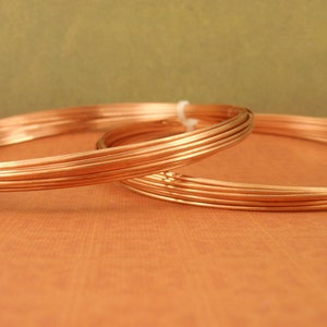 Half Round Half Hard Solid Copper Wire - Great for Bangle Making - 100% Guarantee - 20, 21, 22, 24 gauge - Made in the USA