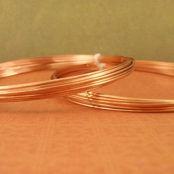 Half Round Half Hard Solid Copper Wire - Great for Bangle Making - 100% Guarantee - 20, 21, 22, 24 gauge - Made in the USA