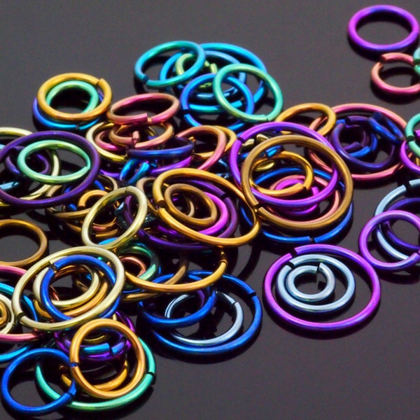 100 Anodized Niobium Jump Rings 18 gauge - You Pick Color and Diameter - Hand Colored for You