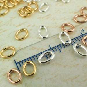 100 anneaux ovales en métal argenté, plaqué or, or vieilli et bronze à canon image 4