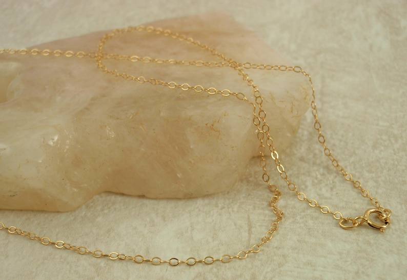 14kt Gold Filled Chain By the Foot or Finished Chain Made in the USA 1.4mm Fine Flat Cable