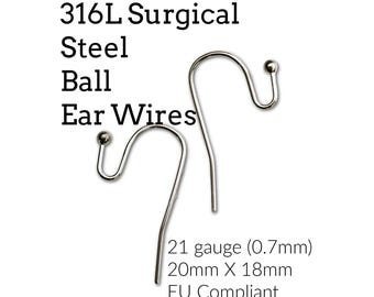 316L Surgical Steel Ball Ear Wires