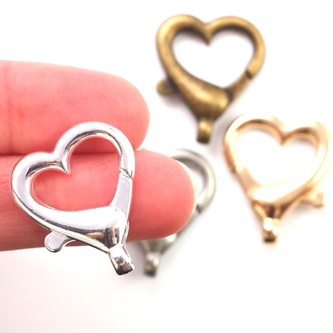 1 Oversized Heart Lobster Clasp 22mm X 22mm Best Etsy