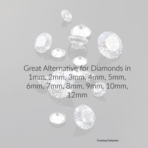 Cubic Zirconia - Loose Round Faceted CZ Stones - Great Alternative for Diamonds in 1mm, 2mm, 3mm, 4mm, 5mm, 6mm, 7mm, 8mm, 9mm, 10mm, 12mm image 2