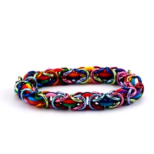 Premium Byzantine Stretch Chainmaille Bracelet Kit - Rubber and Aluminum