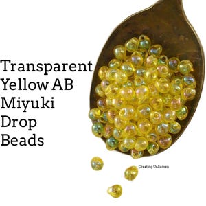 Miyuki DP-252 Transparent Yellow AB Drop Seed Beads 3mm X 4mm