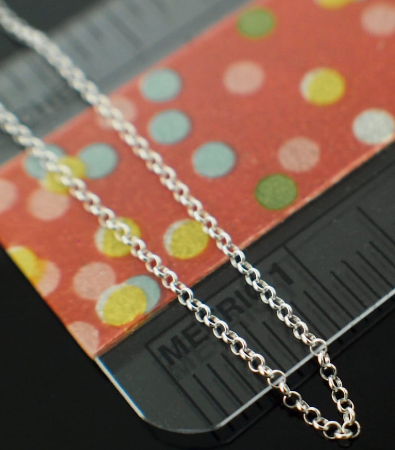 0.8mm Made in the USA Custom Finished Lengths or By The Foot Sterling Silver Rolo Chain