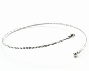 1 Stainless Steel Neckwire with Twist Off Ends - 16" or 18" Necklace