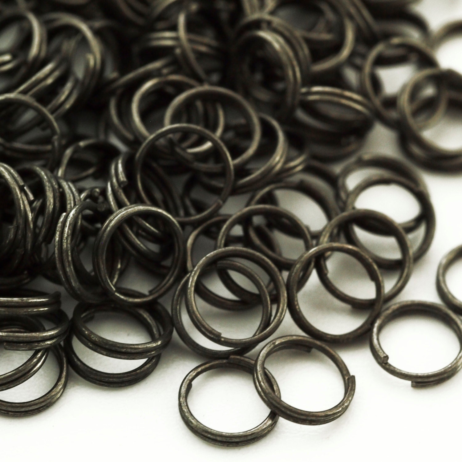 100 Gunmetal Plated Brass Split Rings 8mm OD Also Antique Etsy