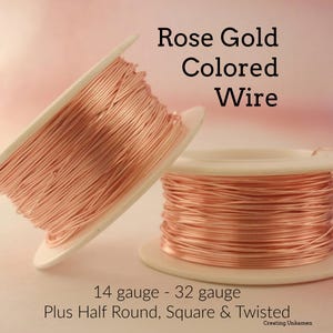 Alambre color oro rosa - Cobre recubierto de esmalte - Garantía del 100 % - Usted elige el calibre 14, 16, 18, 20, 21, 22, 24, 26, 28, 30, 32