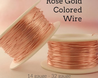 Roségoudkleurige draad - Geëmailleerd gecoat koper - 100% garantie - Kies de dikte: 14, 16, 18, 20, 21, 22, 24, 26, 28, 30, 32