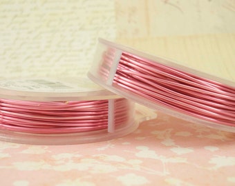 Rose Pink Artistic Wire - Permanently Colored - You Pick Gauge 18, 20, 22, 24, 26, 28 - 100% Guarantee