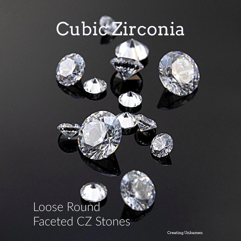 Cubic Zirconia - Loose Round Faceted CZ Stones - Great Alternative for Diamonds in 1mm, 2mm, 3mm, 4mm, 5mm, 6mm, 7mm, 8mm, 9mm, 10mm, 12mm image 1