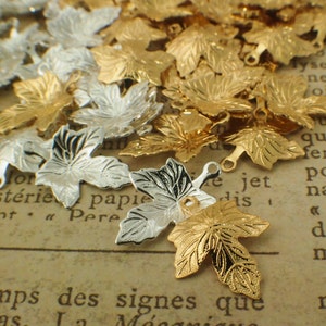 20 Ahornblatt Tropfen - Silber, Gold, Antikes Gold 15 mm X 12 mm - 100% Garantie