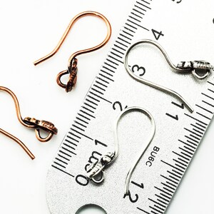 4 pairs - Ear Wires in 18 gauge with Fancy Teardrop - Antique Copper or Antique Silver Plated - 100% Guarantee image 2