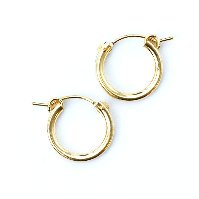 1 Pair 14kt Gold Filled Hinged Beading Hoops 15mm 22mm Etsy