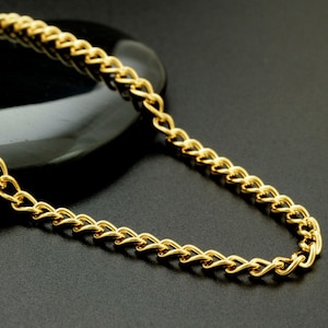 3.4mm Gold Plated Curb Chain - By The Foot or Finished -  Made in the USA