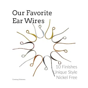 18 Pairs Slope Ear Wires - Gold, Silver, Rose Gold, Antique Silver, Antique Gold, Copper, Antique Copper, Gunmetal, Bright Silver, Steel