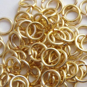 100 Handmade Non Tarnishing Gold Colored Jump Rings You Pick Gauge 12, 14, 16, 18, 20, 22 and 24 Diameter 100% Guarantee image 7