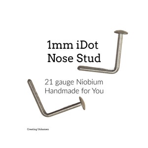 1mm iDot Nose Stud in 21 gauge Niobium - Hypo Allergenic Piercing