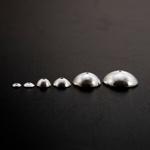 Round Sterling Silver Bead Caps 2.5mm, 3mm, 4mm, 5mm, 8mm, 10mm in Shiny, Antique Silver or Black Silver Finish image 7