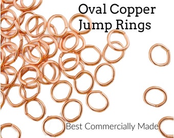 50 Oval Copper Jump Rings - 16, 20, 22 gauge - Best Commercially Made 100% Guarantee