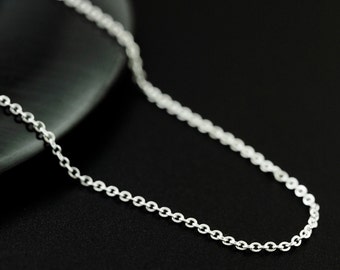 Sterling Silver 1.1mm Flat Cable Chain - Finished  or By the Foot -  Made in the USA