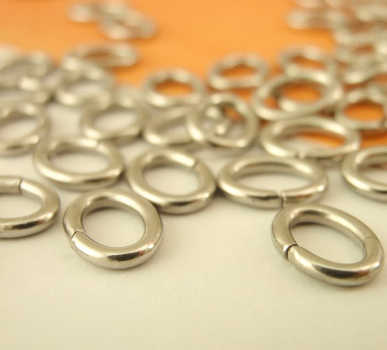 50 Stainless Steel OVAL Jump Rings You Choose 18 or 16 gauge Best Commercially Made 100% Guarantee image 7