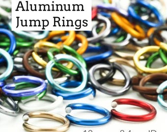 100 Jump Rings 12 gauge Anodized Aluminum 8.4mm ID - 12.3mm OD - 5/16"
