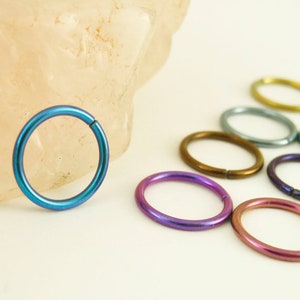 1 Simple Niobium Hypoallergenic Earring Hoop 22, 20, 18, 16, 14 gauge Diameter and 21 Colors to Select from image 8