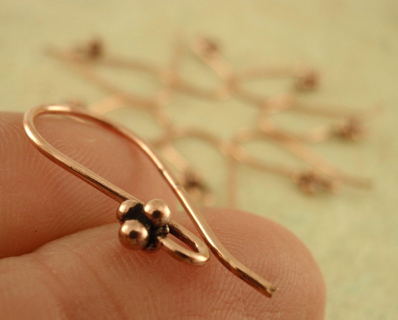 Copper Ear Wires 4 Ball Accent Etsy