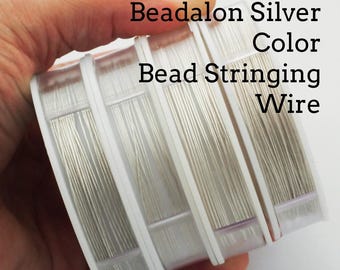 Alambre para ensartar cuentas Beadalon - Color plata, 7 hebras, 19 hebras, 49 hebras - 9 metros