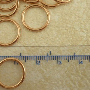 Soldered Closed Bronze Jump Rings in 14, 15, 19 and 21 gauge Also Antique Bronze image 7